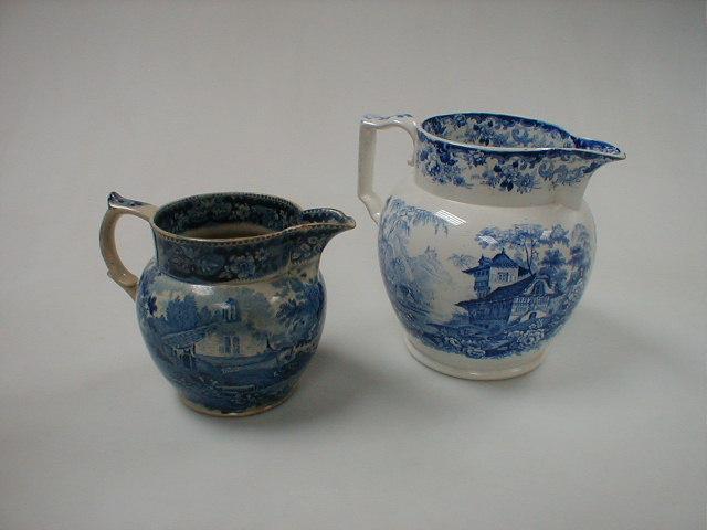 Appraisal: Two early th century blue and white transfer printed water