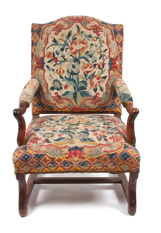 Appraisal: Sale Lot A French Provincial Tapestry Upholstered Walnut Fauteuil the