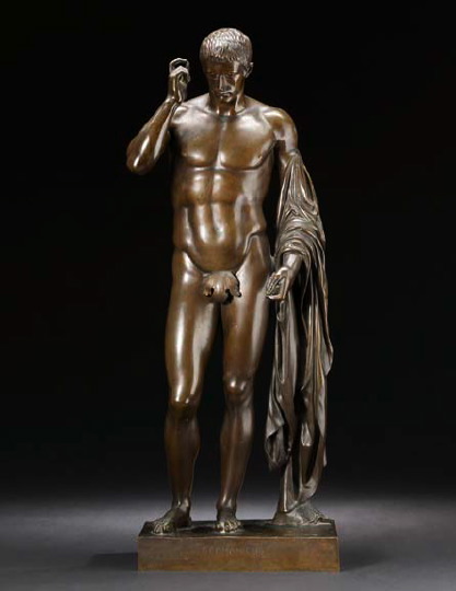 Appraisal: Fine Frederic Barbedienne Patinated Bronze Figure of the Nude Germanicus