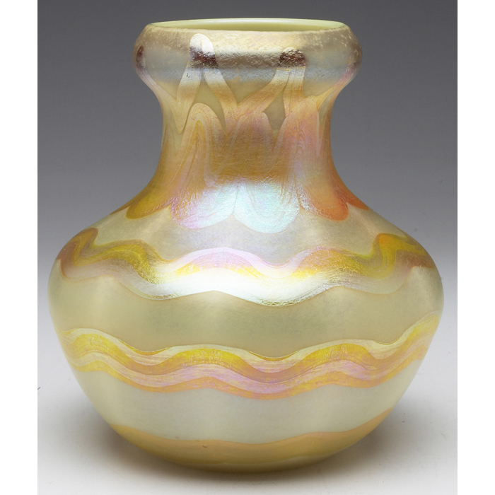 Appraisal: Early L C Tiffany vase bulbous shape in yellow favrile