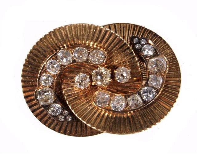 Appraisal: A CONTEMPORARY DIAMOND SET BROOCH old European cut diamond mounted