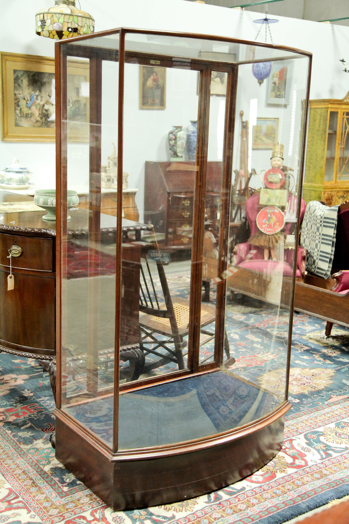 Appraisal: UPRIGHT DISPLAY CASE English early th century mahogany and glass