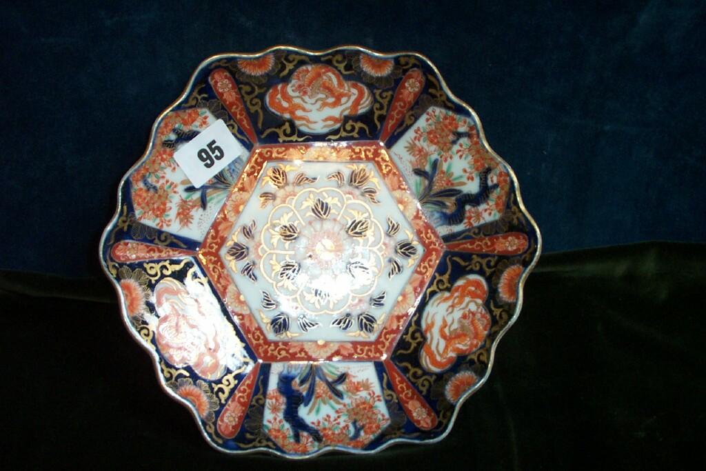 Appraisal: A th century Imari dish of hexagonal form with painted