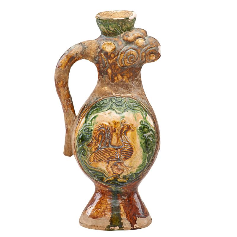 Appraisal: TANG DYNASTY POTTERY EWER Condition Report Restorations