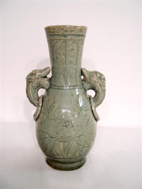 Appraisal: Celadon glazed vase Chinese or Southeast Asian probably Ming period