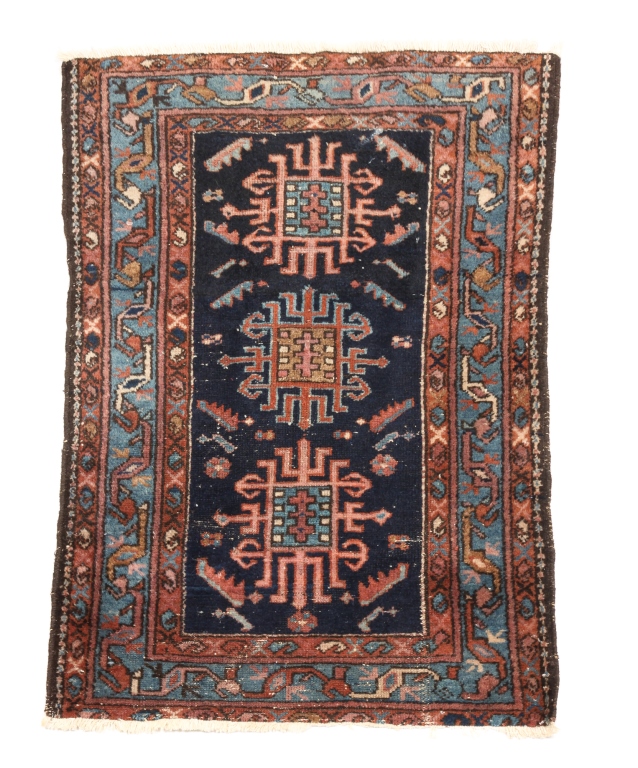 Appraisal: HAMADAN RUG Ca s Shades of blue and plum Some