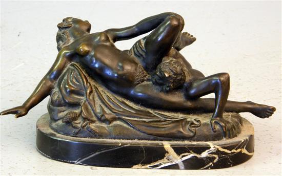 Appraisal: Late th century bronze figural group of a young woman