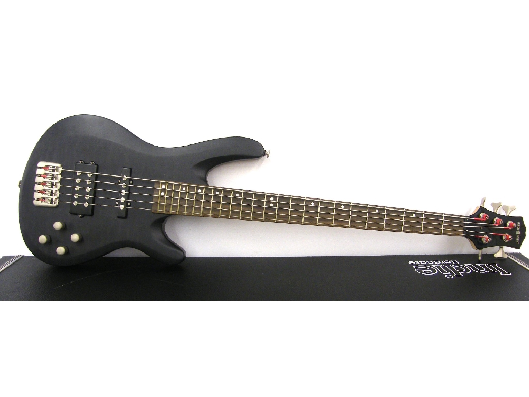 Appraisal: Black Knight five string bass guitar black finish electrics in