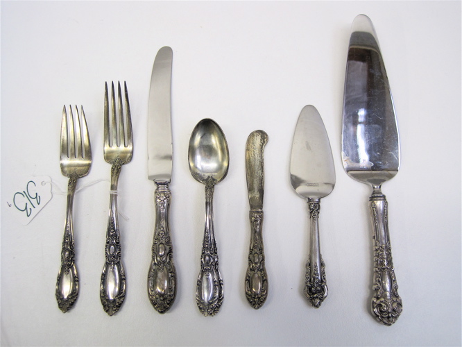 Appraisal: NINE PIECES TOWLE STERLING SILVER FLATWARE in the King Richard