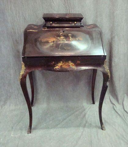 Appraisal: Vernis Martin Style Painted Bronze Mounted Desk With a bombe