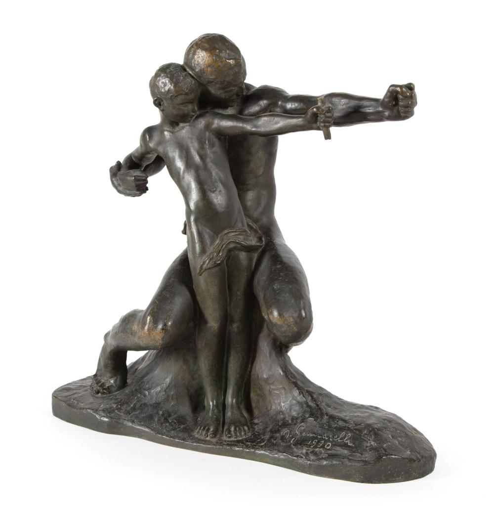 Appraisal: Amedeo Gennarelli Italian - L'Education du Jeune Archer patinated bronze