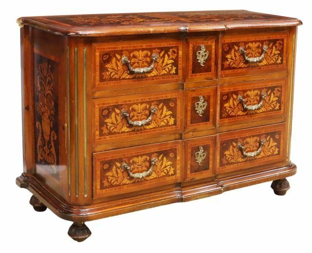 Appraisal: Dutch style commode th c fitted with three drawers top