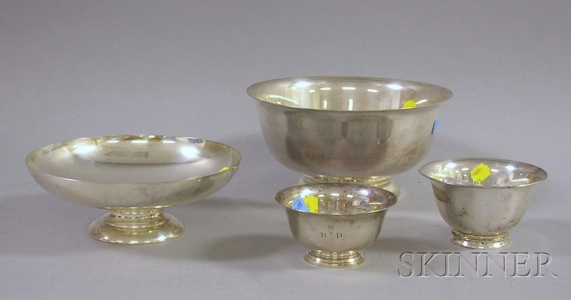 Appraisal: Four Sterling Bowls two Worden-Munnis Revere-type bowls and a compote