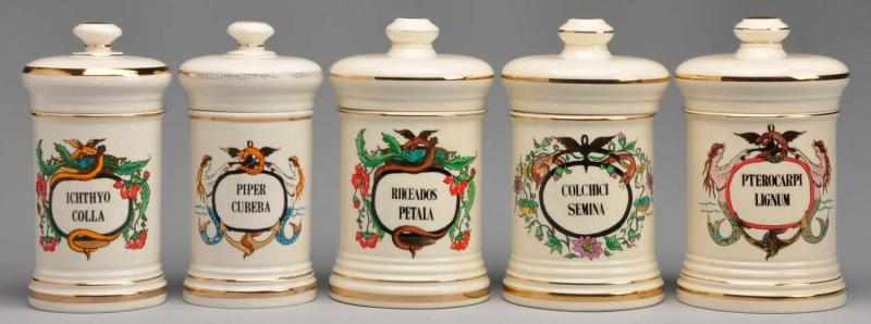 Appraisal: Lot of White Porcelain Apothecary Display Jars Description Circa to