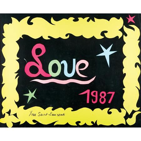 Appraisal: Framed Love Poster by Yves Saint Laurent Estimate -