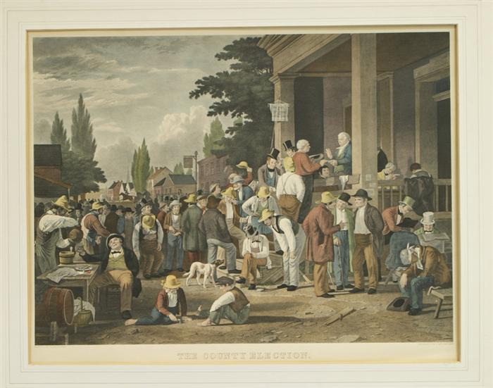 Appraisal: After George Caleb Bingham hand-colored engraving The Country Election th