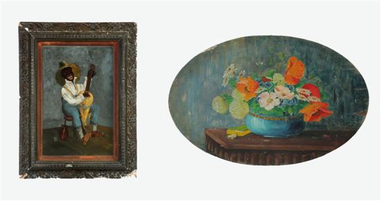 Appraisal: PORTRAIT AND STILL LIFE AMERICAN LATE TH CENTURY Oil on