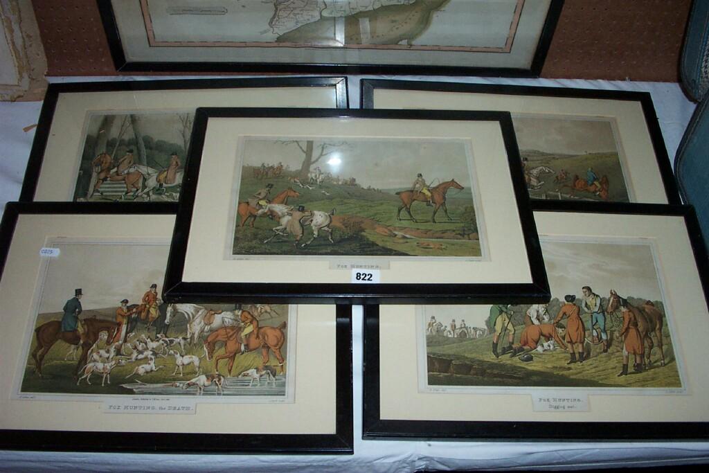 Appraisal: A set of five coloured hunting prints after Henry Alken