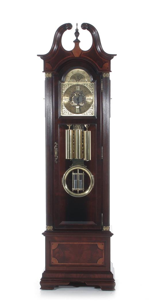 Appraisal: Howard Miller mahogany tall case clock three-weight chiming mechanism H