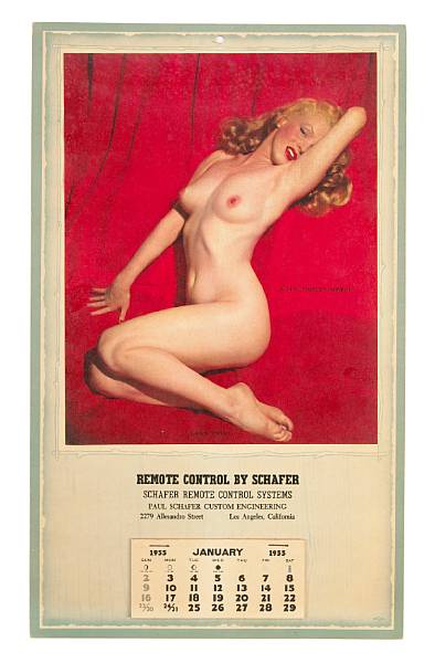 Appraisal: A Marilyn Monroe calendar Depicting the famous 'Golden Dreams' image