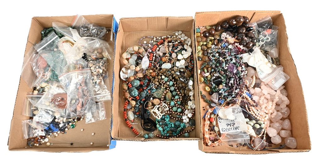 Appraisal: Three Tray Lots of Costume Jewelry to include turquoise mother