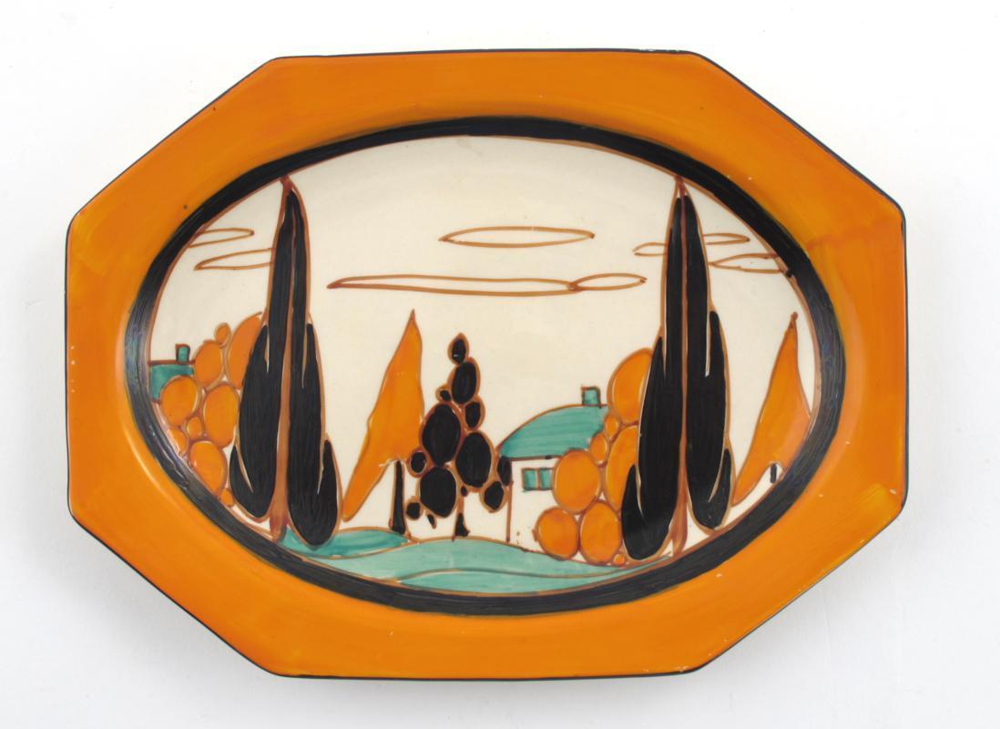 Appraisal: Orange Trees and House a Clarice Cliff Fantasque Bizarre plate