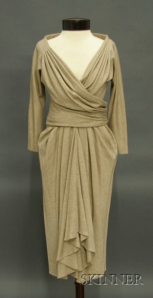 Appraisal: Donna Karan Oatmeal Cashmere and Silk Two-piece Ensemble s labeled