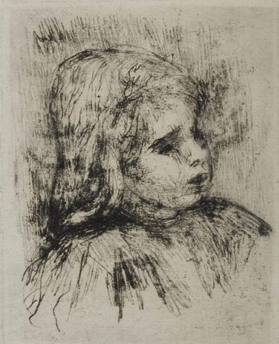 Appraisal: PIERRE-AUGUSTE RENOIR Claude Renoir de trois-quarts a droite Soft-ground etching