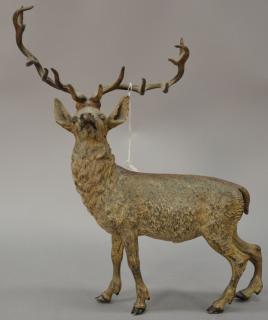 Appraisal: Austrian cold painted bronze elk attributed to Bergman standing pose