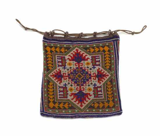 Appraisal: A French Beaded Evening Bag having a geometric design Height