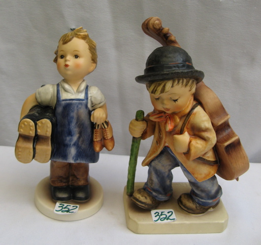 Appraisal: TWO GERMAN HUMMEL FIGURES both TM- after One titled Little