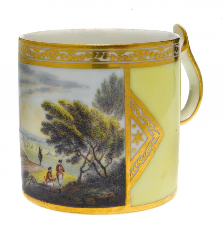 Appraisal: A RARE DERBY COFFEE CAN finely painted by John Brewer