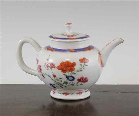 Appraisal: A Chinese export famille rose globular teapot Qianlong period -