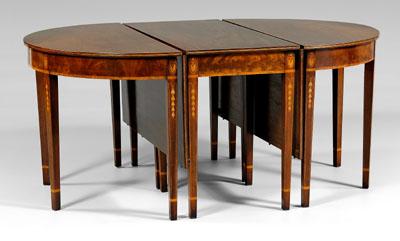 Appraisal: Federal style inlaid banquet table in three sections with two