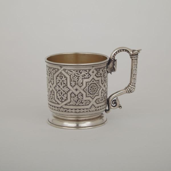 Appraisal: Russian Silver Mug Pavel Ovchinnikov Moscow of cylinder form with