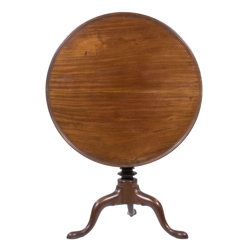 Appraisal: QUEEN ANNE TILT TOP TEA TABLE th c Flame Mahogany