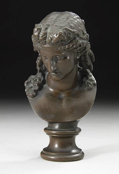 Appraisal: A French patinated bronze bust Barbedienne foundry late th century