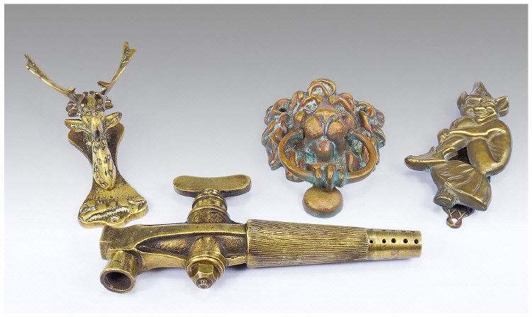 Appraisal: Brass Door Knockers Brass Spigot