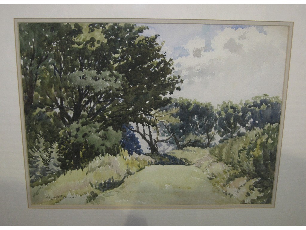 Appraisal: HUGH McKENNA Watercolour 'Garden in Springtime' signed recto and with