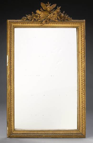 Appraisal: A Napoleon III carved giltwood and gesso mirror third quarter