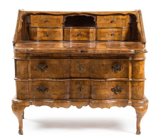 Appraisal: Sale Lot A Baroque Walnut Slant Front Secretary th th