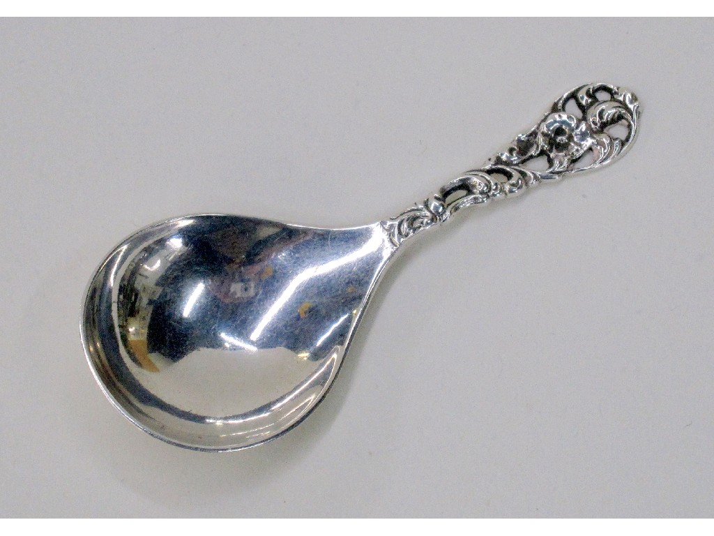 Appraisal: White metal caddy spoon