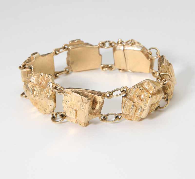 Appraisal: k yellow gold sectional bracelet '' gms