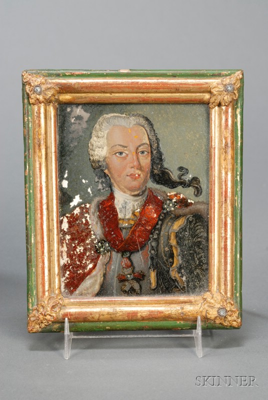 Appraisal: Framed Englomise Portrait of an Elector France th century rectangular