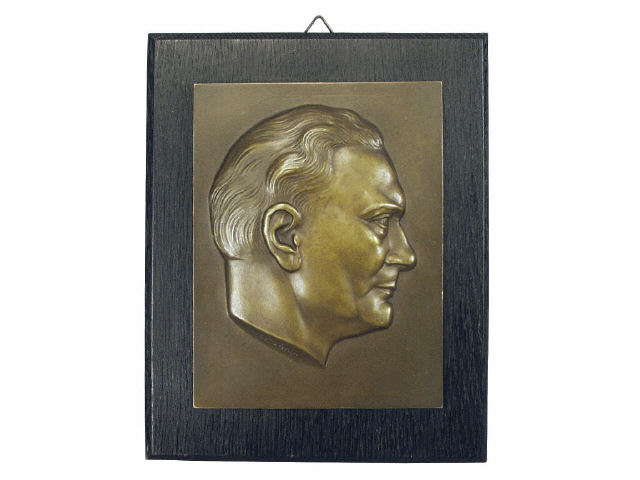 Appraisal: WWII Original bronze plaque of Herman Goering x mounted on