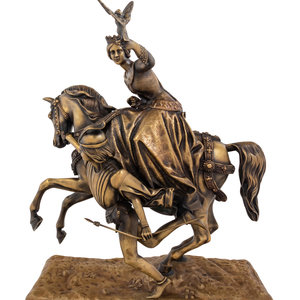 Appraisal: After Jean-Auguste Barre French - Marie de Bourgogne gilt bronze