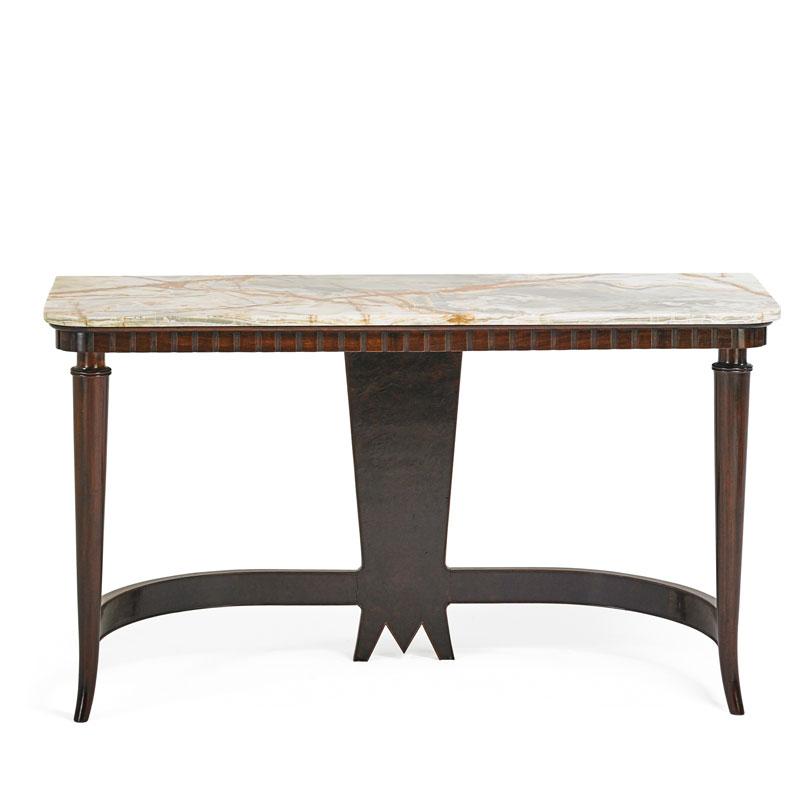 Appraisal: LUIGI SCREMIN Console table Condition Report A few chips to