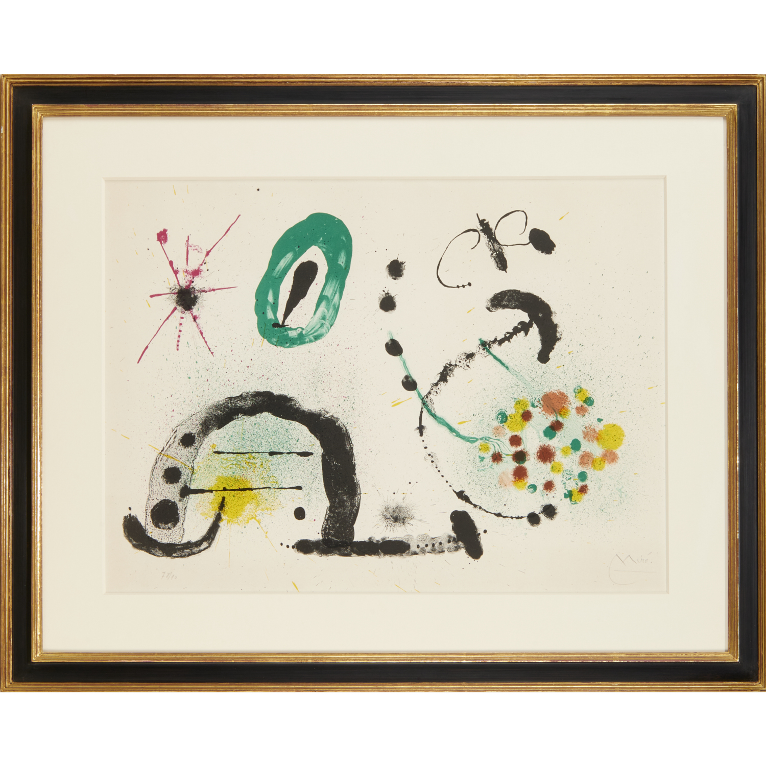 Appraisal: JOAN MIRO COLOR LITHOGRAPH Joan Miro Spanish - The Gardener's