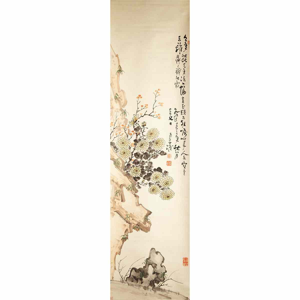 Appraisal: Attributed to Gao Fenghan - CHRYSANTHEMUM AND ROCKS Ink and