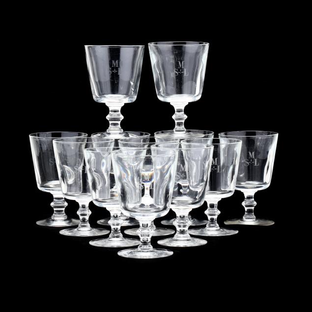 Appraisal: STEUBEN SET OF TWELVE CRYSTAL WATER GOBLETS Mid- th century